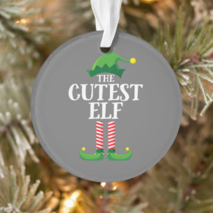 Niedliches Elf Matching Family Group Weihnachts-Pa Ornament