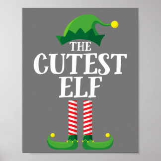 Niedliches Elf Matching Family Group Weihnachts-Pa Poster