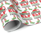 Niedliches "Elf Watching" Weihnachtswrapping Paper Geschenkpapier (Rolleneckpunkt)
