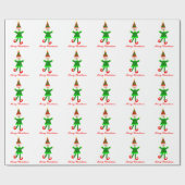 Niedliches Elf Weihnachten Geschenkpapier (Flach)