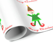 Niedliches Elf Weihnachten Geschenkpapier (Rolleneckpunkt)
