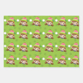 Niedliches Elfenbein Weihnachtsmuster  Geschenkpapier Set (Vorderseite)