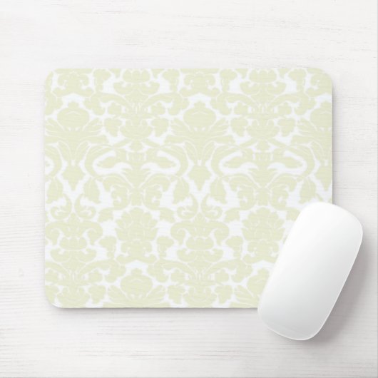 Niedliches ElfenbeinDamaskusmuster Mousepad (Mit Mouse)