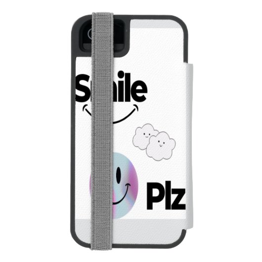 Niedliches Emoji Design & Positive Vibes Schutzhül Incipio iPhone Geldbeutel-Hülle (Folio Rückseite)