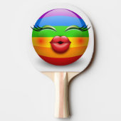 Niedliches Emoji-Gesicht Tischtennis Schläger (Rückseite)