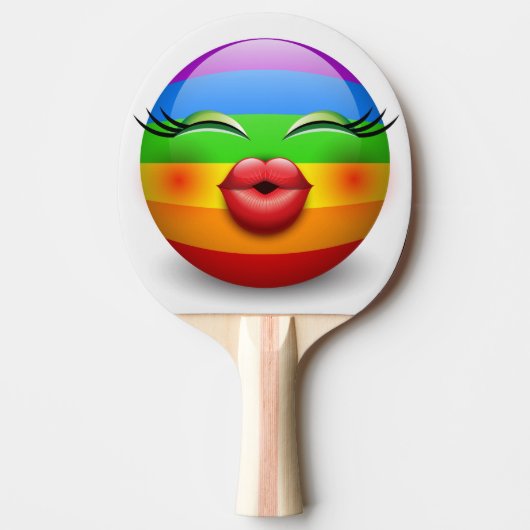 Niedliches Emoji-Gesicht Tischtennis Schläger (Vorderseite)