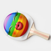 Niedliches Emoji-Gesicht Tischtennis Schläger (Seitenansicht)