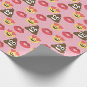 Niedliches Emoji in der Liebe, kacken emoji u. Geschenkpapier (Ecke)