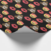 Niedliches Emoji in Liebe, Kack Emoji & Küsse Geschenkpapier (Ecke)