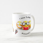 Niedliches Emoji lächelndes Liebe-Lesebuch Kaffeetasse (VorderseiteRechts)
