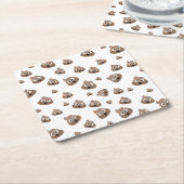 Niedliches Emoji-Muster Gekackt Rechteckiger Pappuntersetzer (angewinkelt)