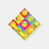 Niedliches Emoticon Gelbe Gesichter Emoji-Party Serviette (Ecke)