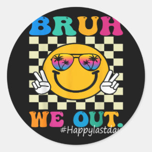 Niedliches Ende des Schuljahres Lehrerin Sommer Br Runder Aufkleber