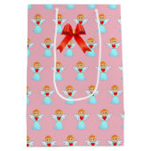 Niedliches Engelmuster Mittlere Geschenktüte (Rückseite)