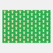 Niedliches Engelsmuster auf grün, rot und weiß Geschenkpapier Set (Vorderseite 3)