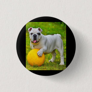 Niedliches englisches Bulldog Basketball Bulldog-L Button