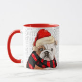 Niedliches englisches Bulldog Christmas Themed Tasse (Links)