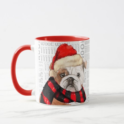 Niedliches englisches Bulldog Christmas Themed Tasse (Links)