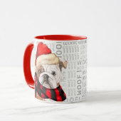 Niedliches englisches Bulldog Christmas Themed Tasse (Vorderseite Links)