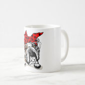 Niedliches englisches Bulldog Xmas Kariertes Headb Kaffeetasse (VorderseiteRechts)