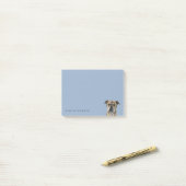 Niedliches englisches Bulldoggen-Zeichnen Post-it Klebezettel (Auf Schreibtisch)