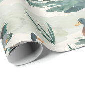 Niedliches Entenmuster Geschenkpapier (Rolleneckpunkt)