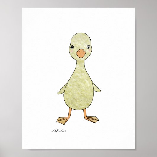 Niedliches Entenposter Farm Baby Animal Bird Art P Poster (Vorne)