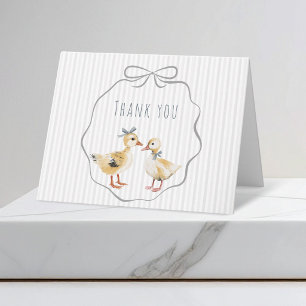 Niedliches Entlein Aquarell Junge Baby-Party Dankeskarte
