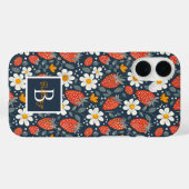 Niedliches Erdbeerdesign mit individuelle Name Case-Mate iPhone Hülle (Rückseite (Horizontal))