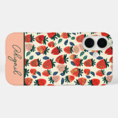 Niedliches Erdbeerdesign mit individuelle Name Case-Mate iPhone Hülle (Rückseite (Horizontal))