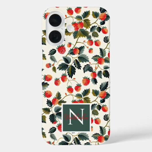 Niedliches Erdbeerdesign mit individuelle Name Case-Mate iPhone Hülle (Rückseite)