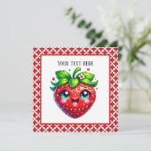 Niedliches Erdbeerfestival Party Einladung (Stehend Vorderseite)