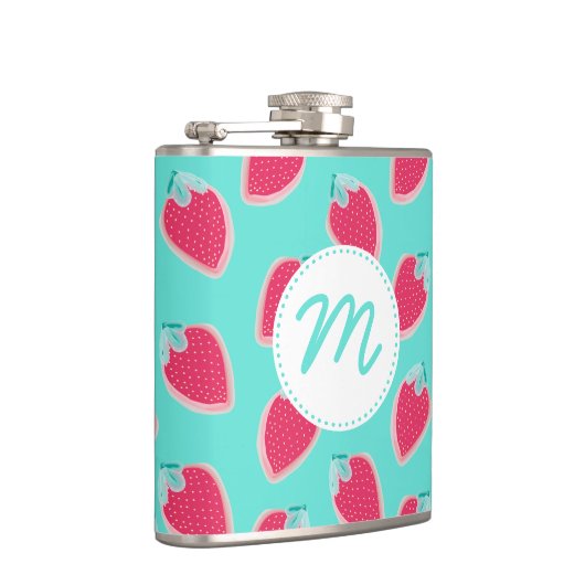 Niedliches Erdbeerfruchtmuster Flachmann (Rechts)