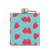 Niedliches Erdbeerfruchtmuster Flachmann (Rückseite)