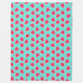 Niedliches Erdbeerfruchtmuster Fleecedecke (Vorderseite)