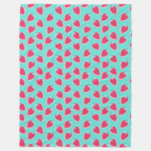 Niedliches Erdbeerfruchtmuster Fleecedecke (Vorderseite)