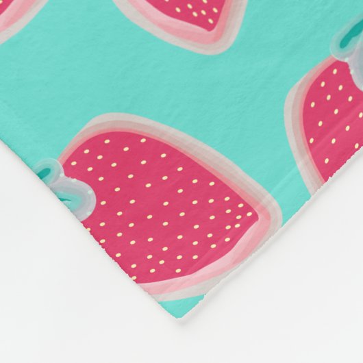 Niedliches Erdbeerfruchtmuster Fleecedecke (Ecke)