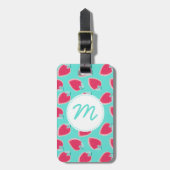 Niedliches Erdbeerfruchtmuster Gepäckanhänger (Vorderseite vertikal)