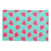 Niedliches Erdbeerfruchtmuster Kissenbezug (Rückseite-Links)