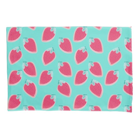 Niedliches Erdbeerfruchtmuster Kissenbezug (Vorderseite-Links)