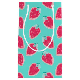 Niedliches Erdbeerfruchtmuster Kleine Geschenktüte