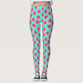 Niedliches Erdbeerfruchtmuster Leggings