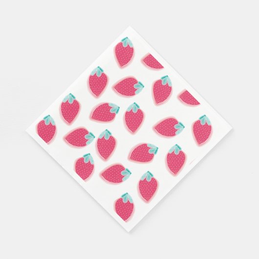 Niedliches Erdbeerfruchtmuster Serviette (Ecke)