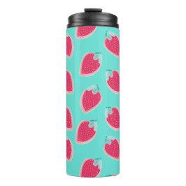 Niedliches Erdbeerfruchtmuster Thermosbecher