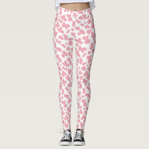 Niedliches Erdbeerkuhmuster Rosa Leggings