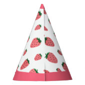 Niedliches Erdbeermädchen Erstgeburt Rosa Party Partyhütchen (Rückseite)