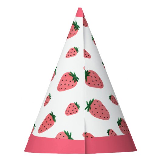 Niedliches Erdbeermädchen Erstgeburt Rosa Party Partyhütchen (Rückseite)