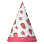 Niedliches Erdbeermädchen Erstgeburt Rosa Party Partyhütchen (Links)