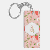 Niedliches Erdbeermuster Acrylic Schlüsselanhänger (Vorderseite links)