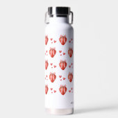 Niedliches Erdbeermuster Bow Coquette Muster Monog Trinkflasche (Vorne)